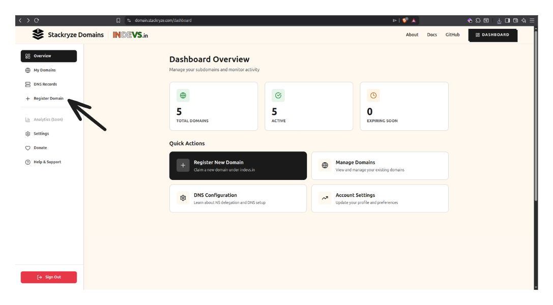 Navigate to Register